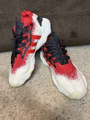 adidas Trae Young 3 Low Top Lace-Up Colorblock Sneakers IE2704 White/Red/Black