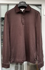 AUTOGRAPH PURE COTTON LONG SLEEVES POLO TOP DARK BROWN SIZE SMALL NEW WITH TAGS
