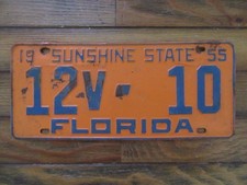 1955 Florida license plate, Lake county, low ...