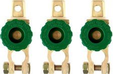 3Pcs Top Post Battery Disconnect Switch, Quick Cut Off for Car Boat Green