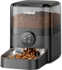 oneisall Automatic Cat Feeder for Large Kibble and Snacks, 12 Cups/3L Timed Pet