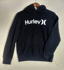 Hurley BLACK One and Only fleece pullover hoodie 18/20 YOUTH BOY
