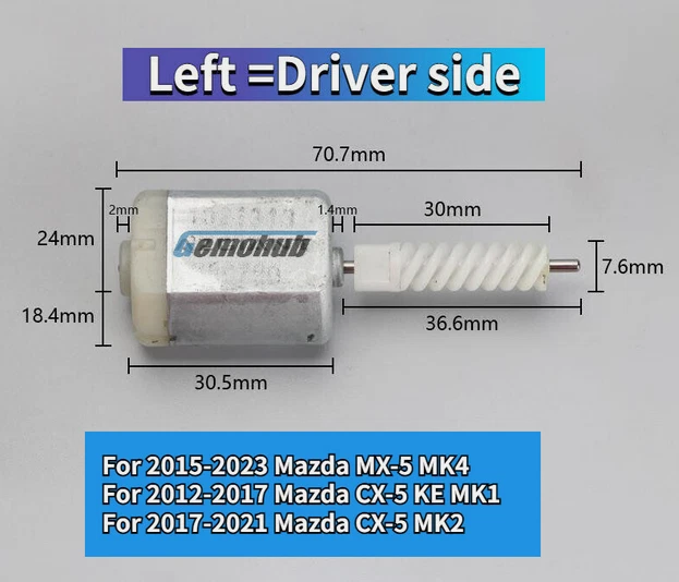 New Door Lock Actuator Motor for 2012-2021 Mazda CX-5 2015-2023 Mazda MX-5 MK4 - Image 2 of 4