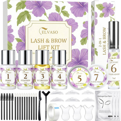 2-IN-1 Lash Lift Kit & Brow Lamination, Professional Gentle Eyelash Perm Kit wit