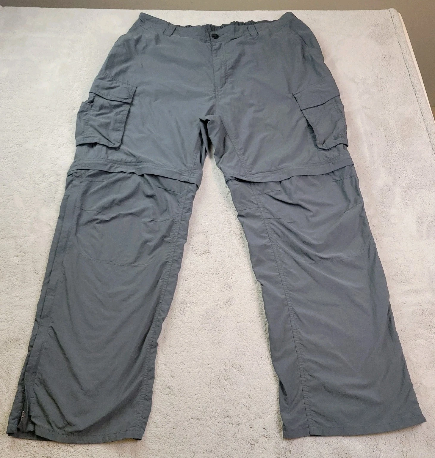 Rei Convertible Cargo Pants Mens XXL 32L Gray Zip Off Nylon Hiking Outdoors