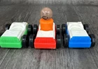 Vintage Fisher Price Little People Replacement BLUE RED GREEN CAR Parking Garage