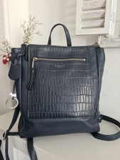 Radley Leather Backpack Bag Medium Navy Blue Rucksack 