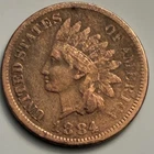 1884 Indian Head Cent Penny Circulated Brown US Coin BN2073