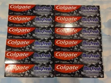 LOT (12) COLGATE MAX FRESH ULTRAFREEZE CHARCOAL TOOTHPASTE   6.3 OZ EXP 2027