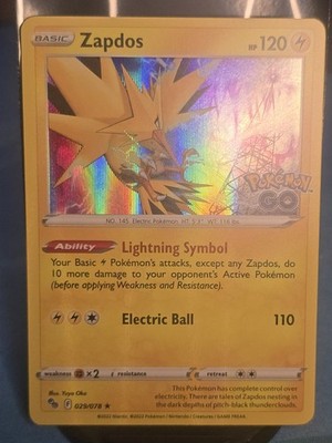 Zapdos 29/78 Pokémon GO Set Holo Pokémon Card Rare TCG