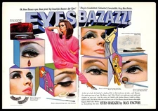 1966 Max Factor Eyes Bazazz Vintage PRINT AD Makeup Fashion Eyeliner