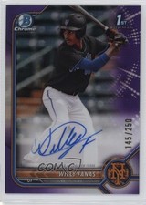 2022 Bowman Chrome Prospect Purple Refractor /250 Willy Fanas #CPA-WF Auto 1cx3
