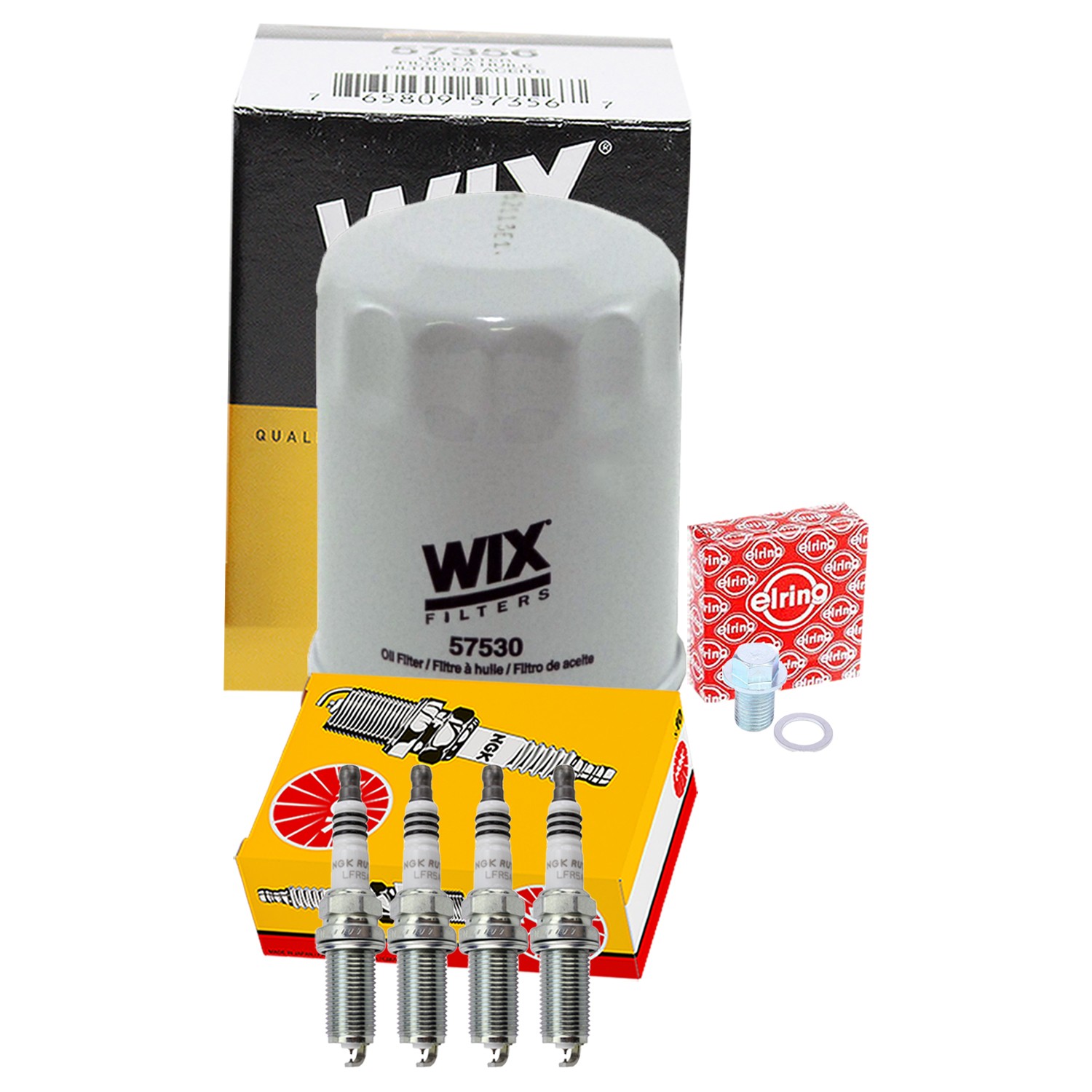 Wix Engine Oil Filter  NGK 4 Ruthenium HX Spark Plugs kit for SX4 2.0L L4 DOHC
