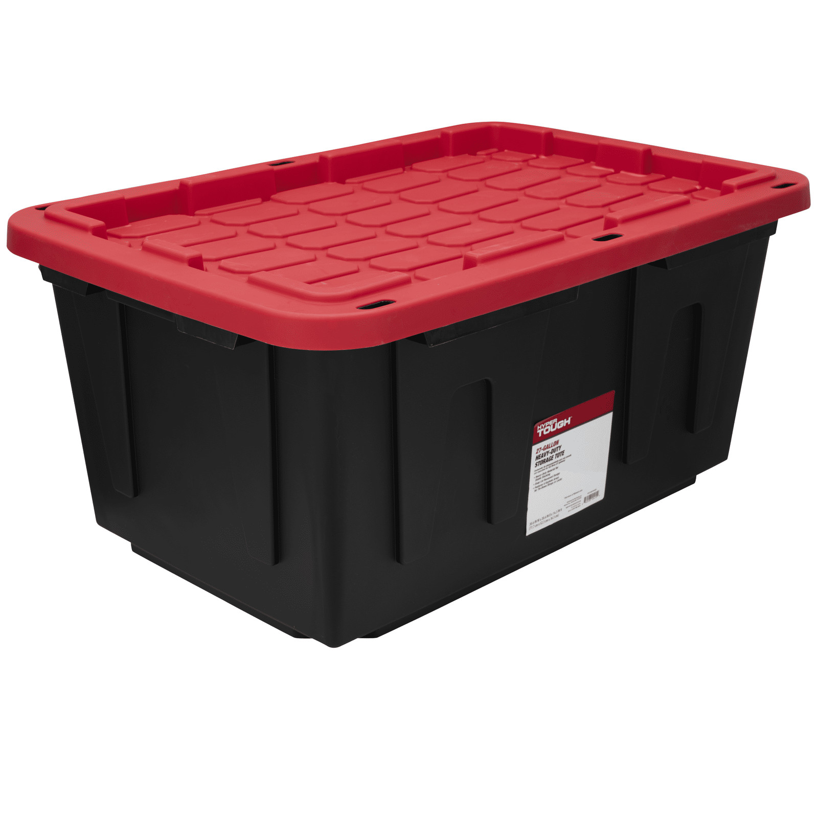 Hyper Tough 27-Gallon Heavy Duty Storage Bin w/Lid Black/Red – More Options
