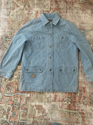 #ad VTG Ralph Lauren Plaid Denim Chore Coat Size Large $135.00