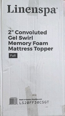 Linenspa Full Size 2'' Cooling Gel Swirl Memory Foam Mattress Topper Egg Crate