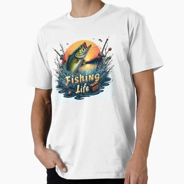 Fishing Life Sign and Badge Premium T-Shirt M-2XL Gift,