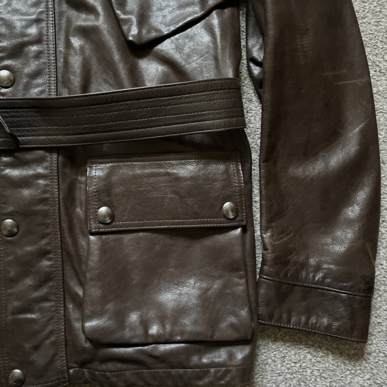 BELSTAFF PANTHER 1966 JACKET DARK BROWN LARGE UK40/IT50 TRIALMASTER  RRP£1345 image 3