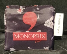 Monoprix French Grocery Store Bag Blue Monuments Reusable Paris France 