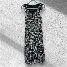 Madewell Size Large Ruffle-Neck Smocked Dress Woodcut Flowers Midi Cottagecore