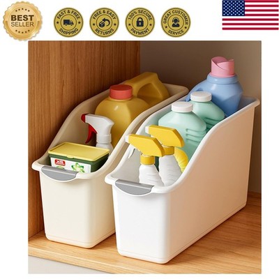 Compact Cream Storage Bins on Wheels: 2 Pack for Efficient Home Organization