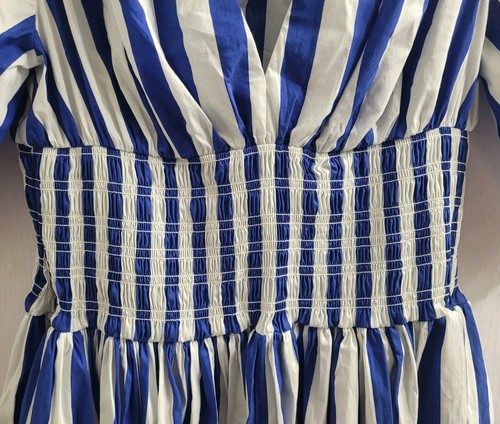 AYR Extra Extra Dress Marais Blue Regatta Stripe Sz M NWOT Sold Out $325 Retail - Picture 5 of 11