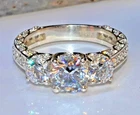 3Ct Round Cut Lab Created Diamond Anniversary Engagement Ring 14K White Gold FN