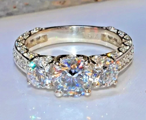 3Ct Round Cut Lab Created Diamond Anniversary Engagement Ring 14K White Gold FN