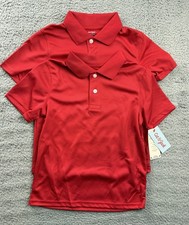 2x Cat  Jack Boys Youth Medium 8 Short Sleeve Performance School Uniform Polo