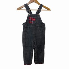 vintage Toddler OshKosh B'Gosh corduroy overalls Flannel Trim Size 3T