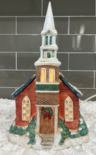 Mervyn's Village Square Ceramic Church w/Light 1991 - NICE