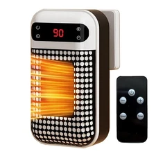 Mini Plug in Heater, Portable Wall Space Heater with Remote, Small Wall Outle...
