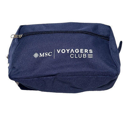 MSC Cruise Lines Navy Blue Voyagers Club Toiletry Bag Zippers New