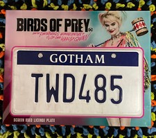 Harley Quinn - Gotham License Plate Prop screen used COA : 1/1