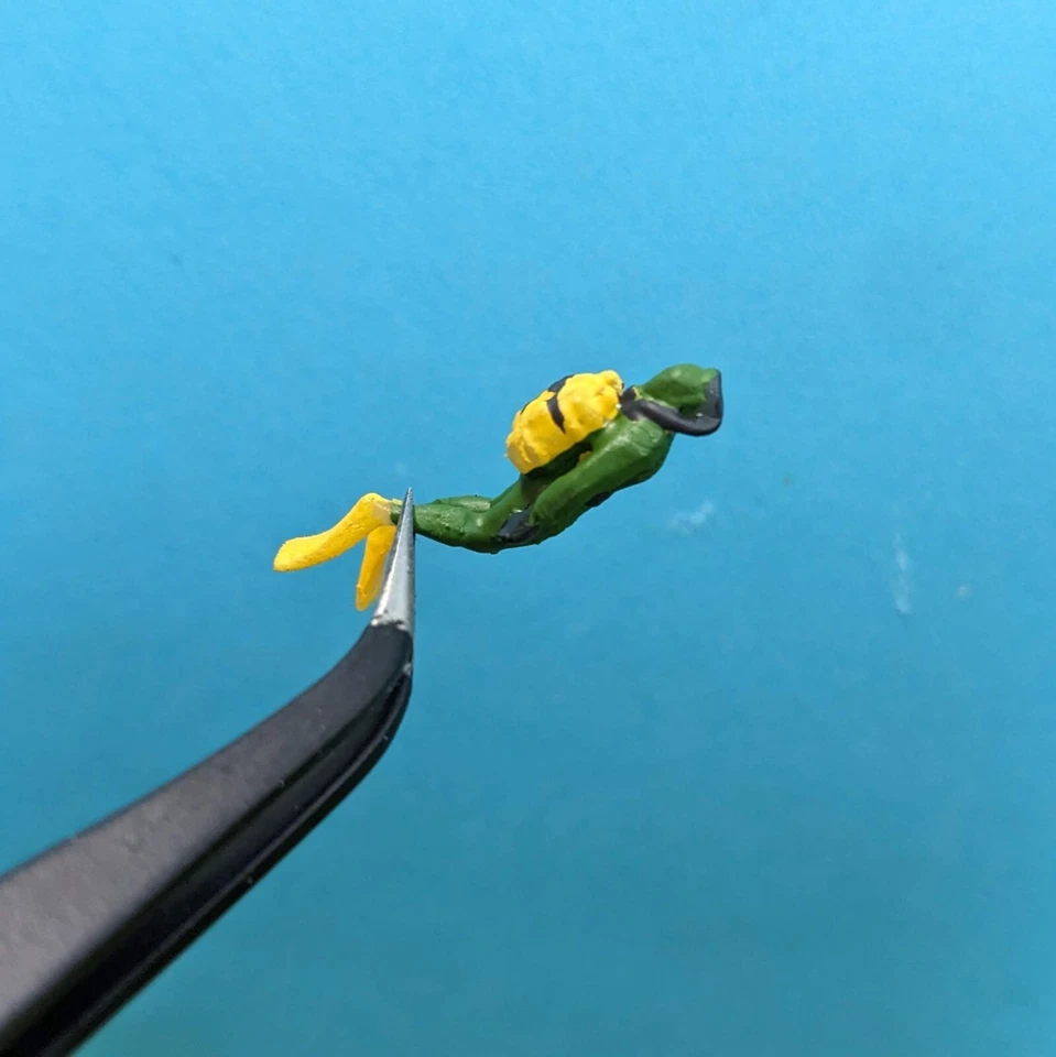 Sport Taucher / Scuba Diver Figur 1:87 aus Resin fertig BEMALT oder unbemalt - Bild 4 von 4