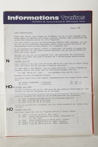 Fulgurex Information Trenes Agosto 1982 (113371) | Zustand: Gut
