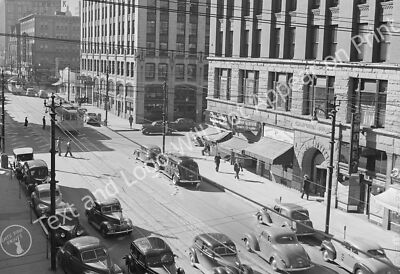 1942 Street Scene, Denver, Colorado Vintage Old Photo 13'' x 19'' Reprint