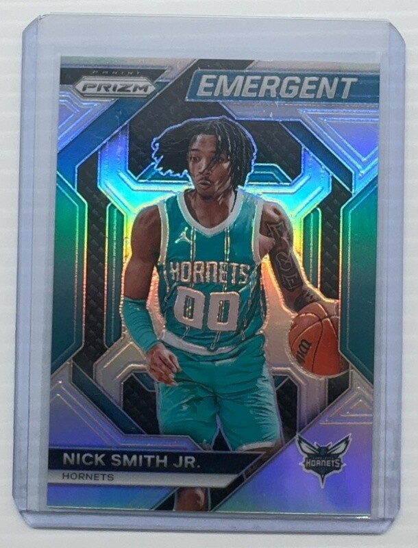 2023-24 Panini Prizm Nick Smith Jr Emergent Silver Prizm Rookie RC #10 Hornets