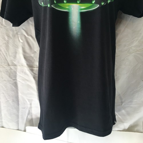 ALIEN Flying Saucer Green Art T-Shirt UFO Space Green Black Mens XT61635 Sz Sm - Picture 14 of 20
