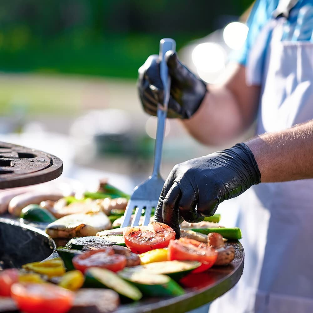 100pcs Nitrile 3.5MIL Black Disposable Latex Free Non Rubber Gloves for Cleaning