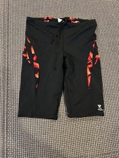 Mens TYR Dura Black red Spandex Jammers Compression Shorts 34 swimsuit