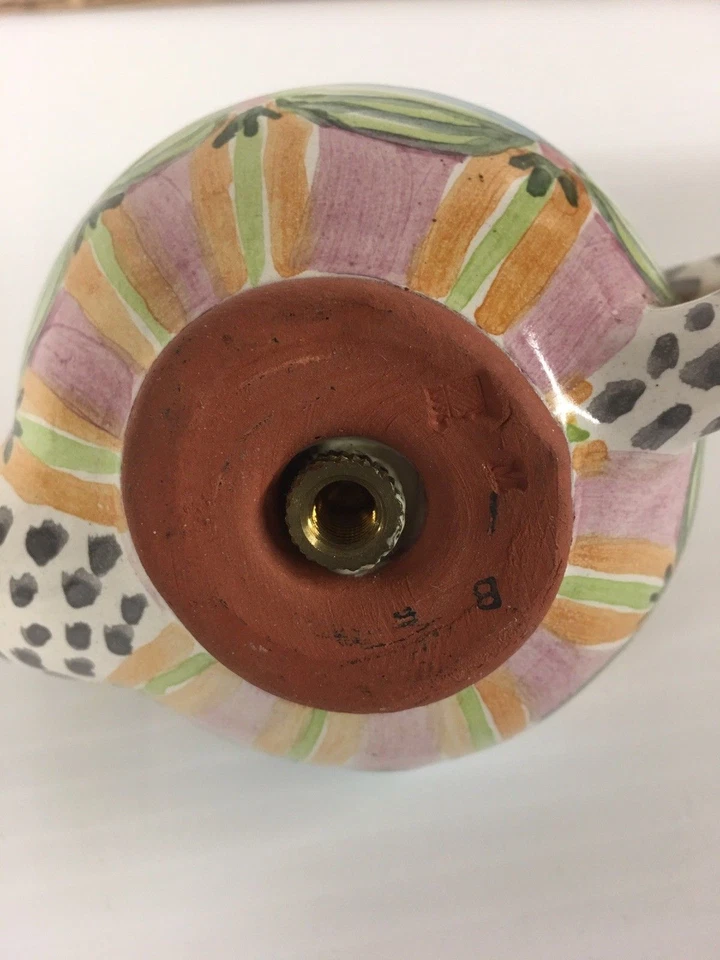  McKenzie-Childs SUPER RARO Cerámica Miniatura Luz Topper Lámpara Acabado TETERA Foto 2 de 4