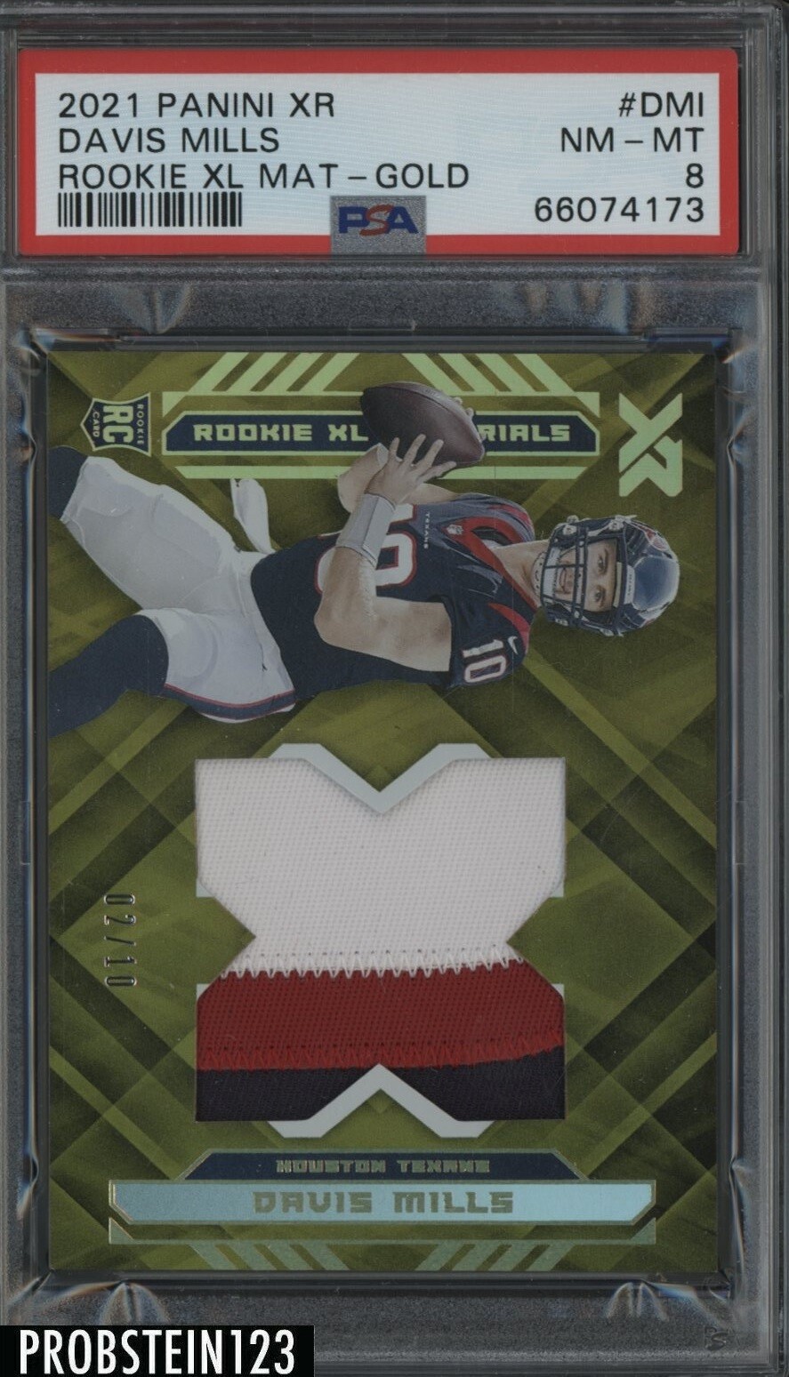 Davis Mills Panini XR Rookie XL Materials #DMI Gold