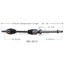 SurTrack BM-8014 CV Axle Shaft