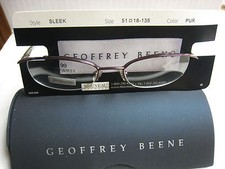 GEOFFREY BEENE EYEGLASS FRAMES Style SLEEK in PURPLE 51-18-135 W/ Case