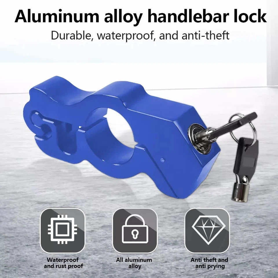 Motorcycle Handlebar Grip Lock Anti Theft Throttle Clutch Brake Lock with 2 Keys - Image 3 of 4