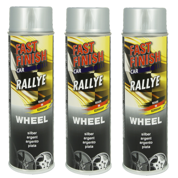 3x 500ml Fast Finish Car Rallye Autolack / Felgensilber / Felgenspray / 292842 3x 500ml Fast Finish Car Rallye Autolack / Felgensilber / Felgenspray / 292842