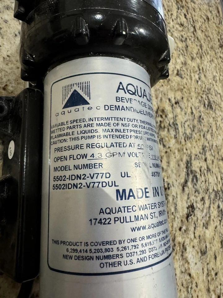 AQUATEC RO VARIABLE SPEED PUMP 115VAC 5502-IDN2-V77D - Image 2 of 4