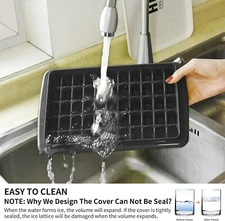 New -- Ice Cube Tray 55 Grids Ice Tray with Bin Ice Tray Freezer with Lid and St