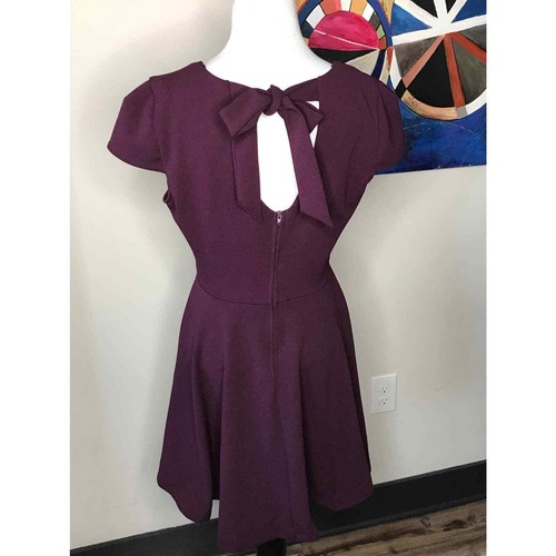 B Darlin Dress Purple Fit Flare Short Sleeve Sz 11 V neck - Picture 3 of 7
